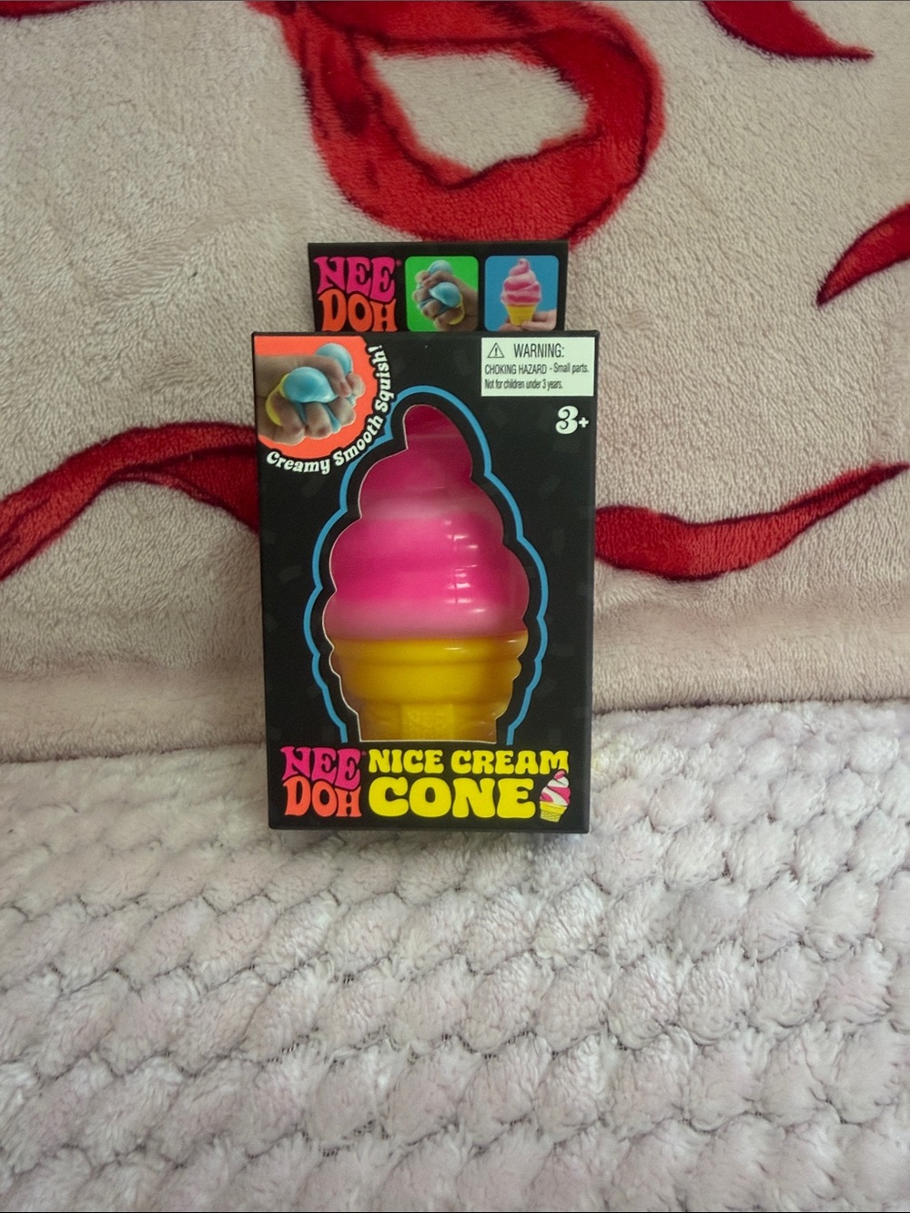 Nee Doh Nice Cream Cone Pink and Yellow Squishy Toy